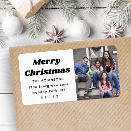 Elke tekst Kerst foto chique retro retro retour ad Etiket