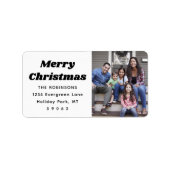 Elke tekst Kerst foto chique retro retro retour ad Etiket (Voorkant)