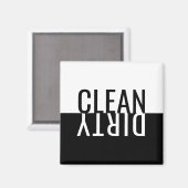 Elke tekst met een schone, moderne zwarte wasmachi magneet (Voorkant / Achterkant)