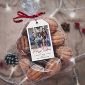 Elke tekst Modern eenvoudig script & foto feesteli Cadeaulabel