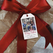 Elke tekst Modern eenvoudig script & foto feesteli Cadeaulabel