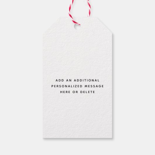 Elke tekst Modern geborsteld Script Foto Zwart-wit Cadeaulabel (Achterkant)