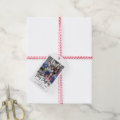 Elke tekst Modern geborsteld Script Foto Zwart-wit Cadeaulabel (Met Touw)