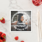 Elke tekst Moderne foto Eenvoudig elegant Afstuder Servet (Insitu)