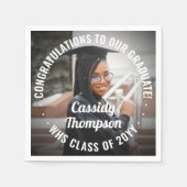 Elke tekst Moderne foto Eenvoudig elegant Afstuder Servet (Voorkant)