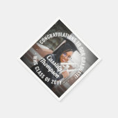 Elke tekst Moderne foto Eenvoudig elegant Afstuder Servet (Hoek)