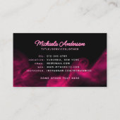 *ELKE TEKST* Moderne roze neon & rook Visitekaartje (Achterkant)