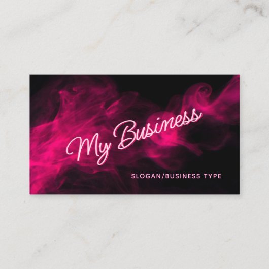 *ELKE TEKST* Moderne roze neon & rook Visitekaartje (Voorkant)