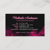 *ELKE TEKST* Moderne roze neon & rookas/Eyelash Visitekaartje (Achterkant)