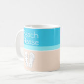 Elke tekst Monogram strand alstublieft Schattige M Koffiemok (Voorkant links)