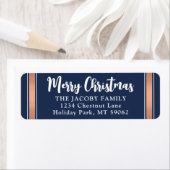 Elke tekst Navy & Roos Gold Christmas retour adres Etiket (Insitu)