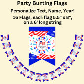 Elke tekst op de Vlag op de Onafhankelijkheidsdag  Vlaggetjes