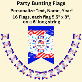Elke tekst op de Vlag op de Onafhankelijkheidsdag  Vlaggetjes