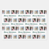 Elke tekst Retro Rood Groen Kerstmis Fotocollage Inpakpapier Vel (Voorkant)