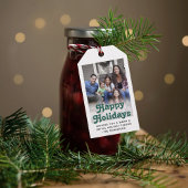 Elke tekst Retro Typografie & Foto Feestelijk Groe Cadeaulabel