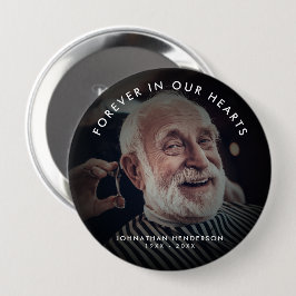 Elke tekst rouw-/herdenkingsknop voor foto's ronde button 4,0 cm