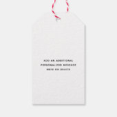 Elke tekst Trendy Geborsteld Script Foto Zwart & W Cadeaulabel (Achterkant)