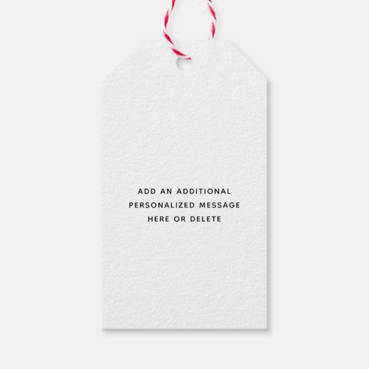 Elke tekst Trendy Geborsteld Script Foto Zwart & W Cadeaulabel (Achterkant)