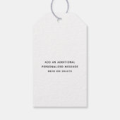 Elke tekst Trendy Geborsteld Script Foto Zwart & W Cadeaulabel (Achterkant)