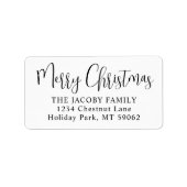 Elke tekst Trendy Script Kerst retour adres Etiket (Voorkant)