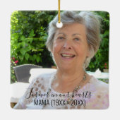 Elke tekst Twee Foto Eenvoudige Memorie Keramisch Ornament (Achterkant)