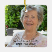 Elke tekst Twee Foto Eenvoudige Memorie Keramisch Ornament (Voorkant)