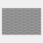 Elke tekst Typografie Modern Grijze kerst Inpakpapier Vel (Voorkant)