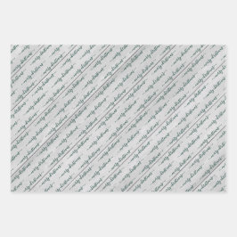 Elke tekst Typografie Wood Pine Farmhouse Kerstmis Inpakpapier Vel