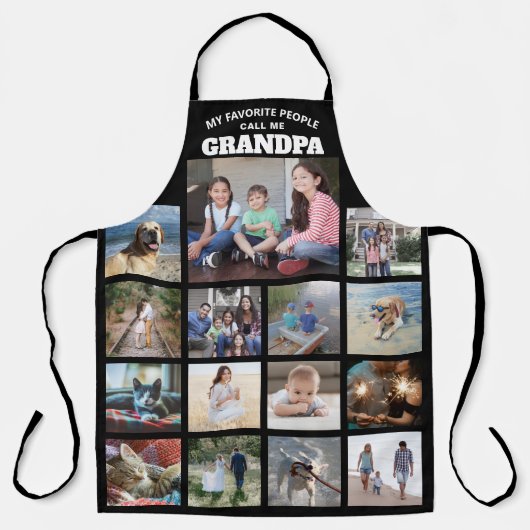Elke tekstfamilie Foto Collage opa Black White Schort (Voorkant)