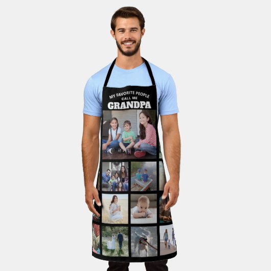 Elke tekstfamilie Foto Collage opa Black White Schort (Gedragen)