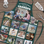 Elke tekstfamilie Foto collage opa Green White Schort<br><div class="desc">Viel de simpele vreugde van familie en kleinkinderen met een elegant aangepast foto collage groen en wit schort. Afbeeldingen en alle tekst zijn eenvoudig aan te passen. Het citaat dat "Mijn favoriete Mensen noemen me Opa" kan gepersonaliseerd worden voor Papa, Pop-pop, Paw-paw, Grandad, Grampa, Big Dad, etc. (AFBEELDING PLACEMENT TIP:...</div>