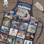 Elke tekstfamilie Foto collage opa Navy Blue Schort<br><div class="desc">Viel de simpele vreugde van familie en kleinkinderen met een elegant aangepast fotocollage navy blauw en wit schort. Afbeeldingen en alle tekst zijn eenvoudig aan te passen. Het citaat dat "Mijn favoriete Mensen noemen me Opa" kan gepersonaliseerd worden voor Papa, Pop-pop, Paw-paw, Grandad, Grampa, Big Dad, etc. (AFBEELDING PLACEMENT TIP:...</div>