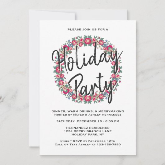 Elke tekstfeestdag met een rode kerstfeest kaart (Voorkant)