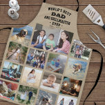 Elke tekstfoto Collage Beste pap Grill Master Khak Schort<br><div class="desc">Viel de eenvoudige vreugde van familie en kinderen met een elegante douane foto collage khaki en zwart schort. Afbeeldingen en alle tekst zijn eenvoudig aan te passen. Citaat dat luidt "De beste vader en grillmaster van de wereld Oost. 20JJ" kan kinder namen bevatten en gepersonaliseerd worden voor papa, Pop, Papa,...</div>