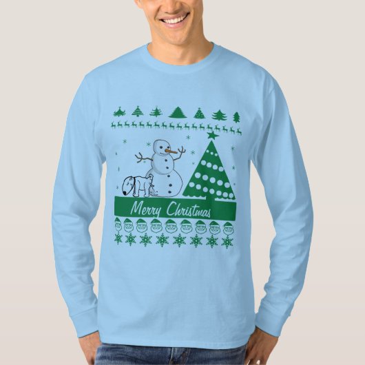 Elke tekstpop op Snowman Ugly met Kerstmis T-shirt (Voorkant)