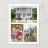 Elke tekstwijziging van adres 4 fotocollage verpla aankondigingskaart (Voorkant)