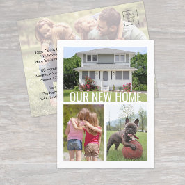 Elke tekstwijziging van adres 4 fotocollage verpla aankondigingskaart