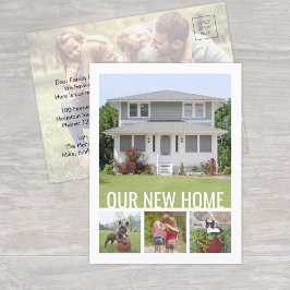 Elke tekstwijziging van adres 5 fotocollage verpla aankondigingskaart