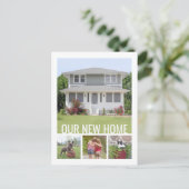 Elke tekstwijziging van adres 5 fotocollage verpla aankondigingskaart (Staand voorkant)