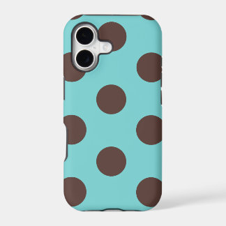 Elke telefoonhoesje polkadot blauw en bruin