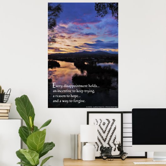 Elke teleurstelling houdt... Inspirerend poster (Thuiskantoor)