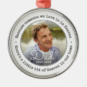 Elke Text Memorial Foto van iemand in de hemel Sim Metalen Ornament (Voorkant)