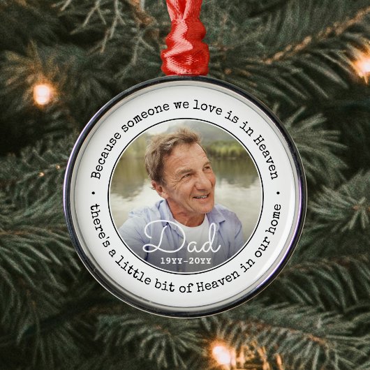 Elke Text Memorial Foto van iemand in de hemel Sim Metalen Ornament