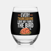 Elke Thanksgiving die ik m'n familie geef... Wijnglas Zonder Voet (Voorkant)