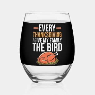 Elke Thanksgiving die ik m'n familie geef... Wijnglas Zonder Voet