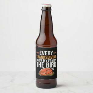 Elke Thanksgiving Geef Ik Mijn Familie De Vinger Bier Etiket
