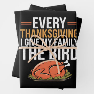 Elke Thanksgiving geef ik mijn familie de vogel Inpakpapier Vel
