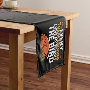 Elke Thanksgiving geef ik mijn familie de vogel Korte Tafelloper