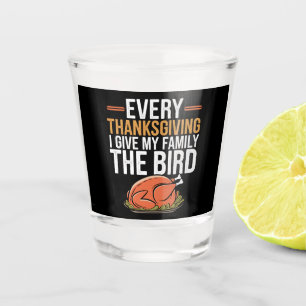 Elke Thanksgiving geef ik mijn familie de vogel Shot Glas