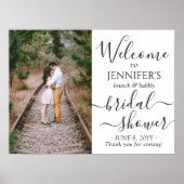 Elke Thema Bruidsfeest Welkom Calligrafie Foto Poster (Voorkant)